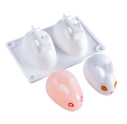 Wholesale New 2-Link Rabbit Pig DIY Baking Mold Two-Link Cat Claw Handmade Soap Mold Jelly Mold Ornaments