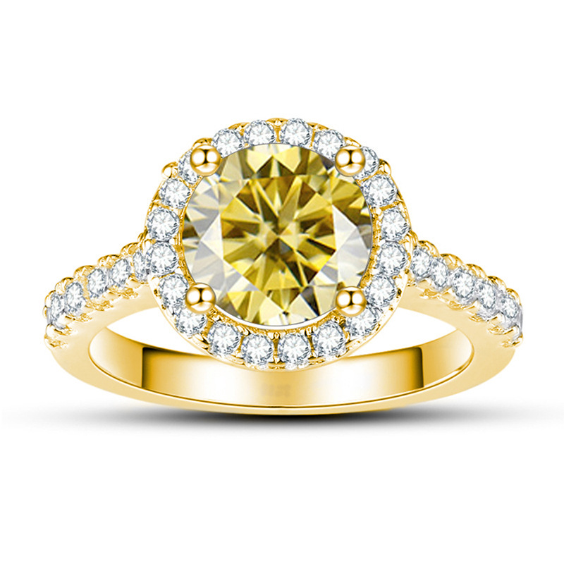 1 quilate 6.5mm anillo de diamante de color oro anillo de diamante de plata S925 propuesta de matrimonio anillo de mujer explosivo lote