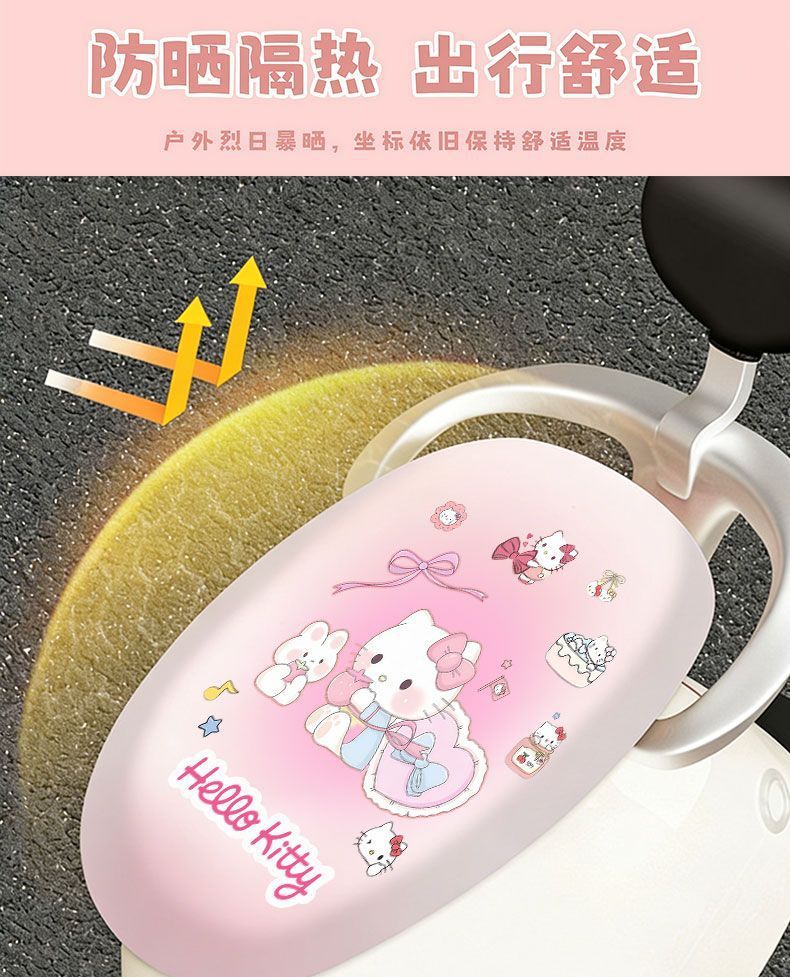 All-season universal leather seat cushion cover, waterproof and sun-proof, with cute cartoon prints, high aesthetic value for electric scooters