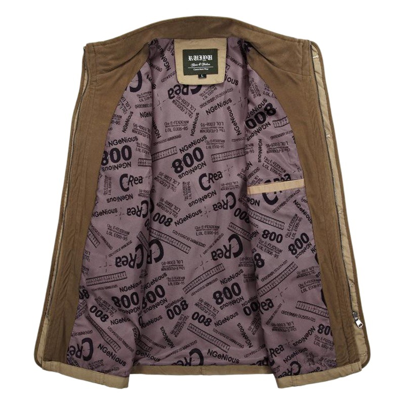 Chaqueta casual para hombre de primavera y otoño transfronteriza más algodón de tamaño medio para hombre cazadora lavada Chaqueta de algodón de mediana edad ropa para hombre