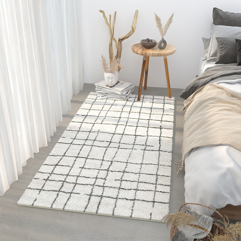 Japonés ins estilo moderno de Cachemira-como manta de noche dormitorio sala de estar alfombra de piso largo engrosada felpa manta de noche se puede fijar