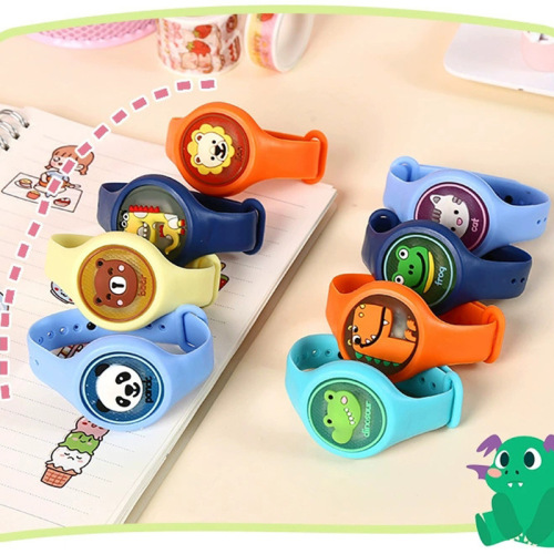 Cartoon luminous anti-mosquito buckle flash children's watch summer plant anti-mosquito bite repellent bracelet portable wholesale
