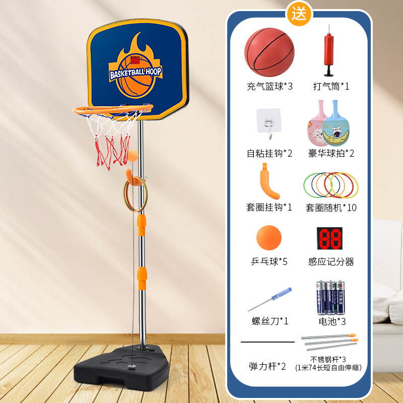 Cesta de lanzamiento de aro de baloncesto para niños de conteo multifuncional Marco de baloncesto ajustable retráctil interior montado en la pared sin perforación