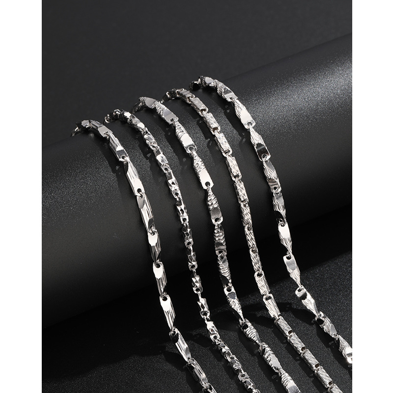 Collar de hombre de plata esterlina 925 personalidad dominante Hip-hop retro collar cadena redonda cadena de semillas de melón cadena de plata para niños