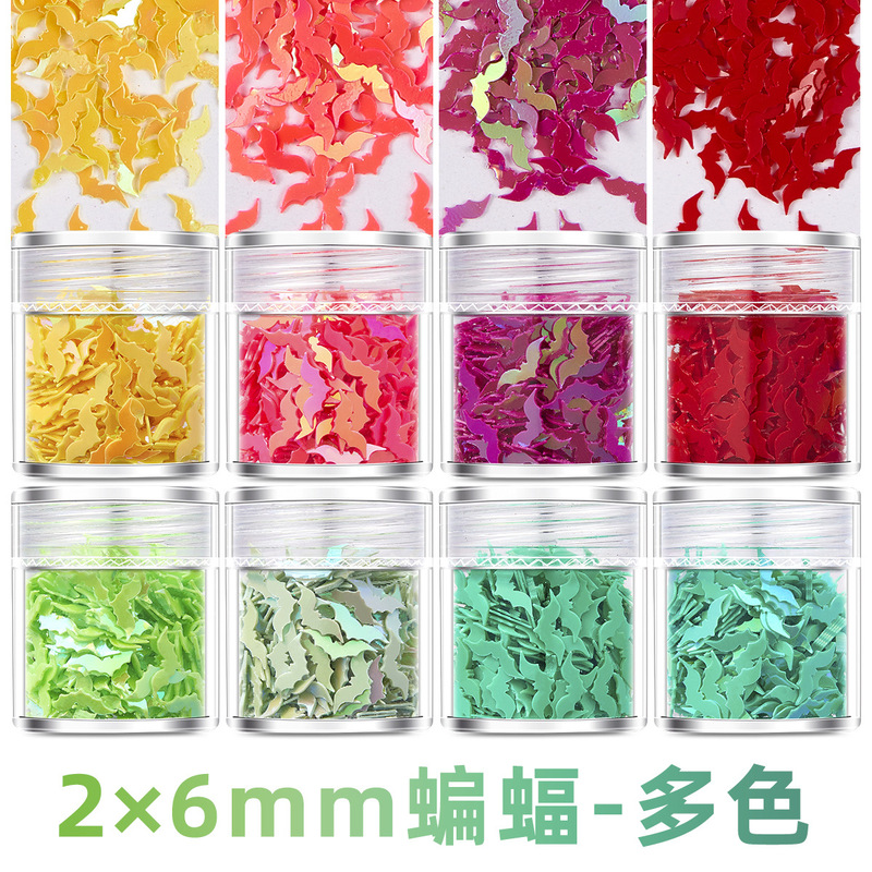 Halloween Theme Nail Art Ornaments Shaped Bat Bead Nail Ornaments Clay Slime Filler Wholesale