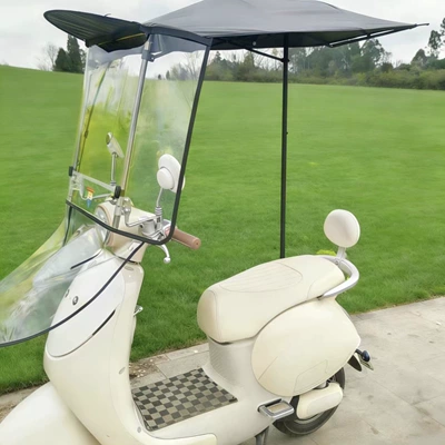 and motorcycle folding canopy, Elektromobil üçün ön şüşə çətiri (günlük) - mirrorless-camera-rearview-mirror-base-solid-color-gray-hd-panel-one-touch-sliding-window