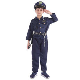 男童警察角色扮演服COS过家家警察服套装万圣节派对游戏表演服套