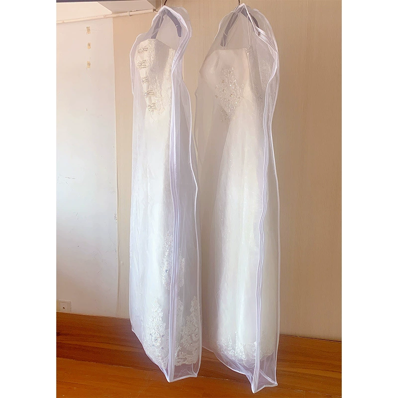 Свадебный пылезащитный чехол платье пылезащитный мешок увеличен с подошной двухсторонней прозрачной стеклянной пряжей Xiuhe Cheongsam пылезащитный чехол удлинен