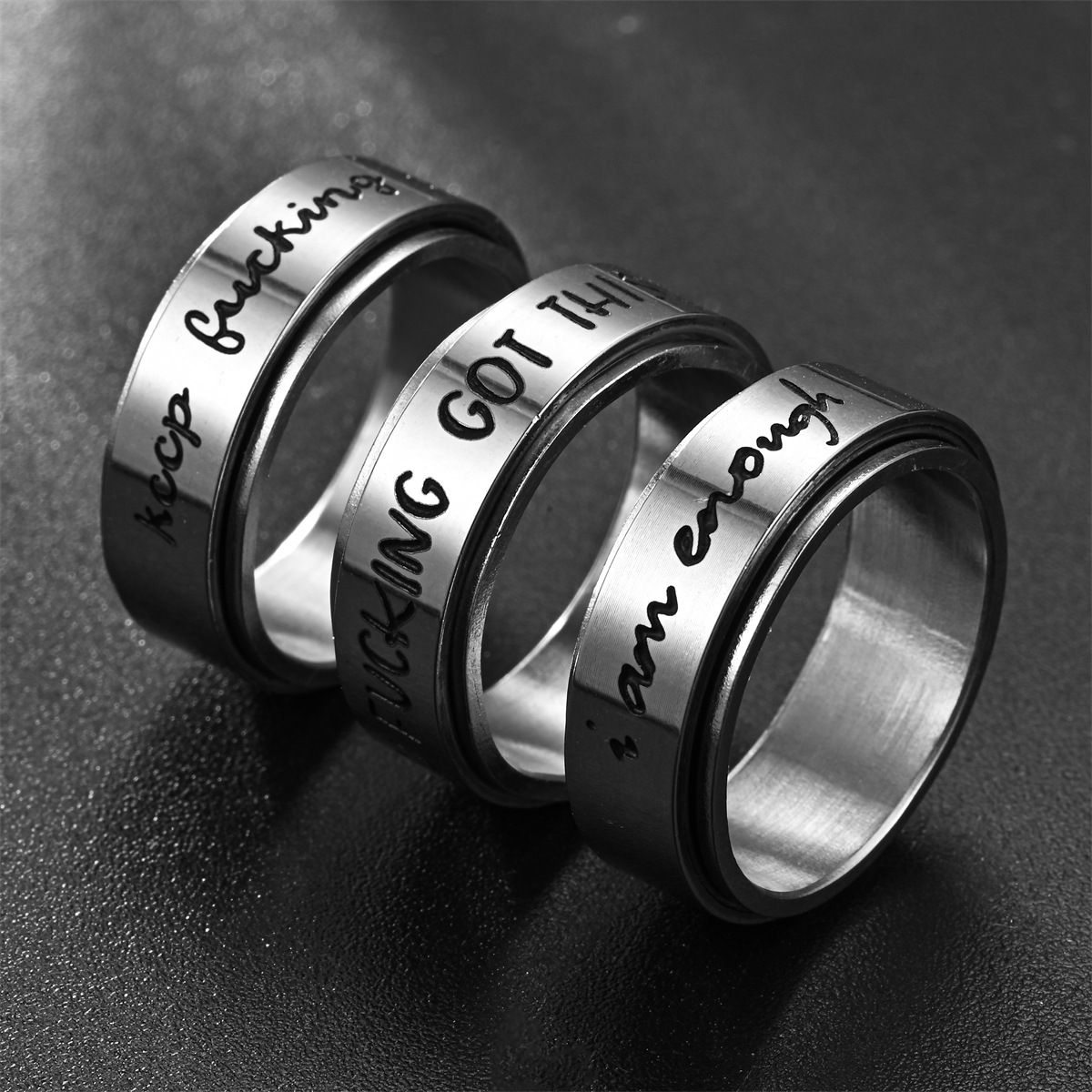 Fashion Letter Stainless Steel Rings 1 Piece
