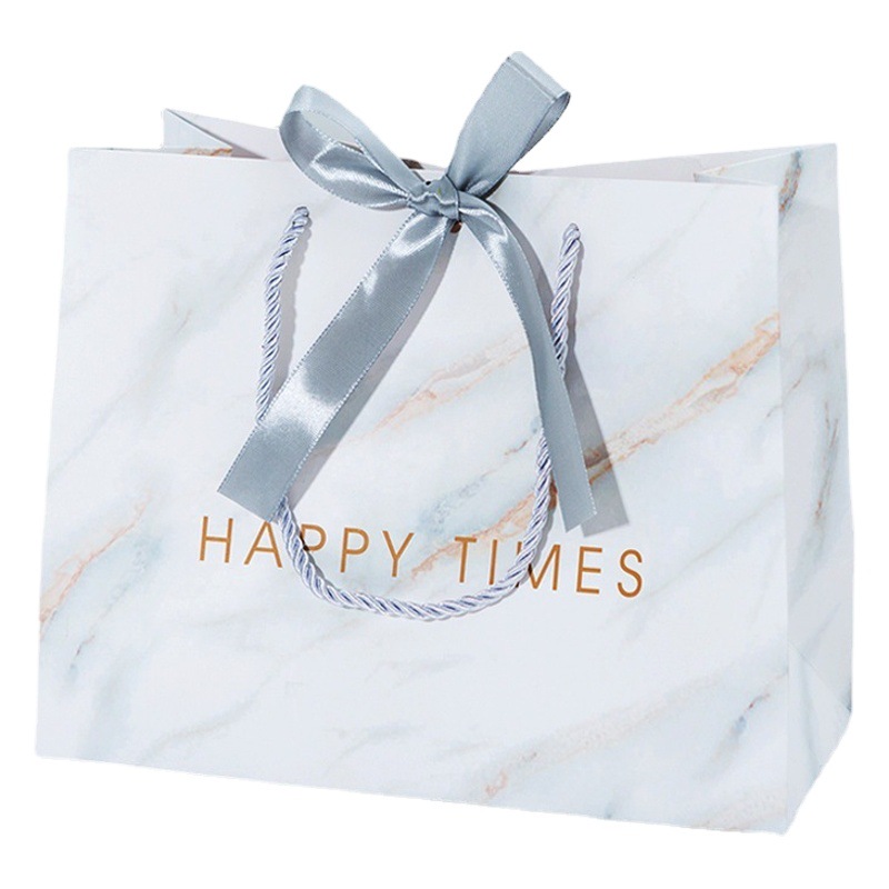 Logotipo personalizado al por mayor bolsa de regalo de mármol bolsa de papel bolsa de ropa bolsa de joyería bolso rosa