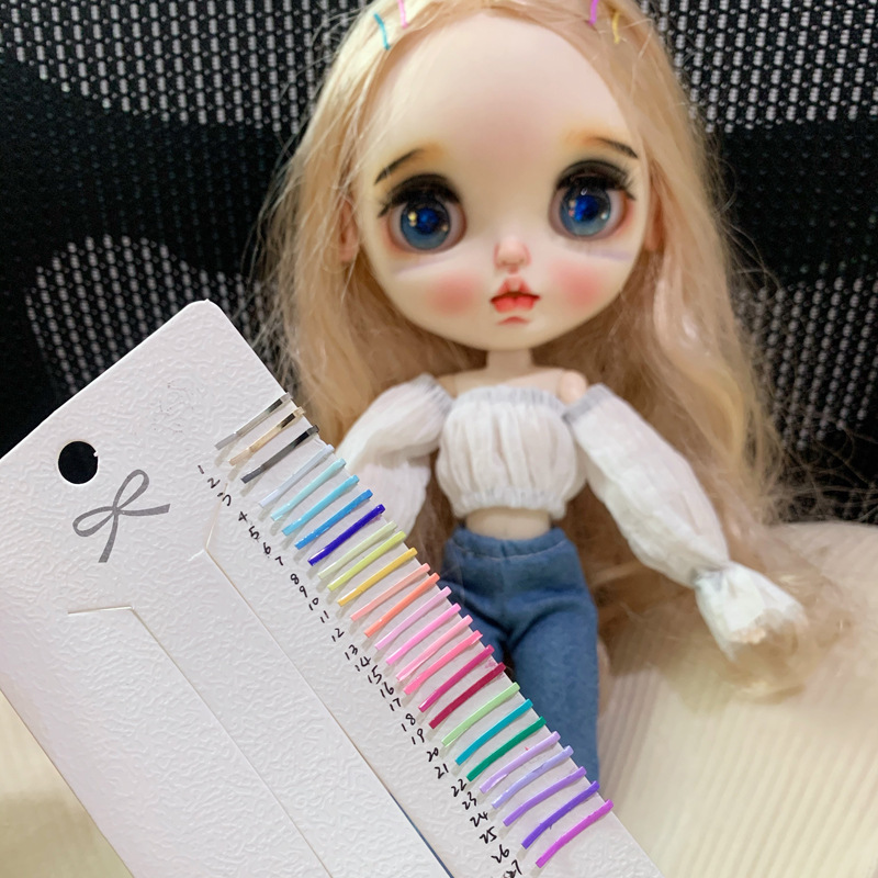 New 1.5cm Mini One-Word Clip Small Size Doll Hair Clip Bjd Small Cloth Hair Accessories Hair Clip Side Clip
