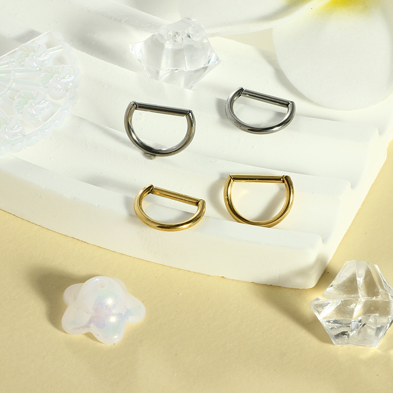 Titanium Alloy Split Ring Earring Nose Ring Lip Ring Breast Ring - G23 Silver 1.2x8mm detail image 7