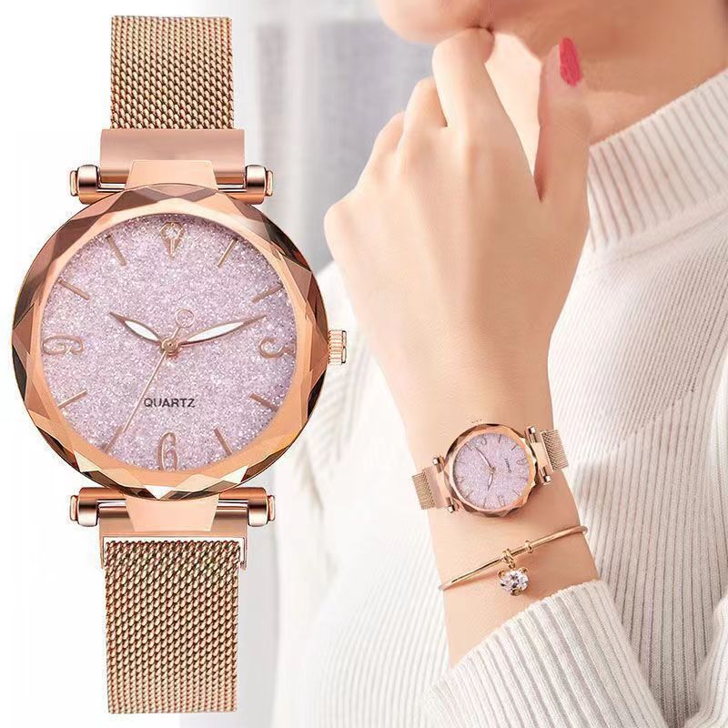 2023 Foreign Trade Women's Explosive Watch Cross-border Hot Selling Silver Powder Noodles Fashion Digital Casual Women's Watch Quartz Wrist Watch