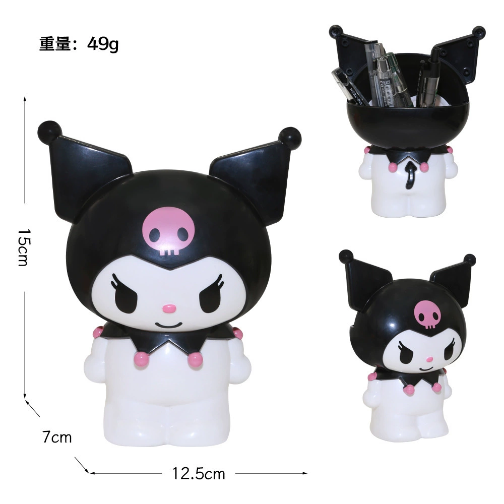 Подставка для ручек Sanrio (Kuromi / Hello Kitty), декоративный органайзер из пластика, 11,34×9,86×21,3 см