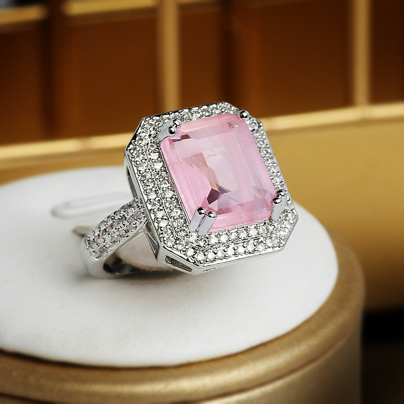 Fashion Geometric Brass Plating Zircon Rings 1 Piece