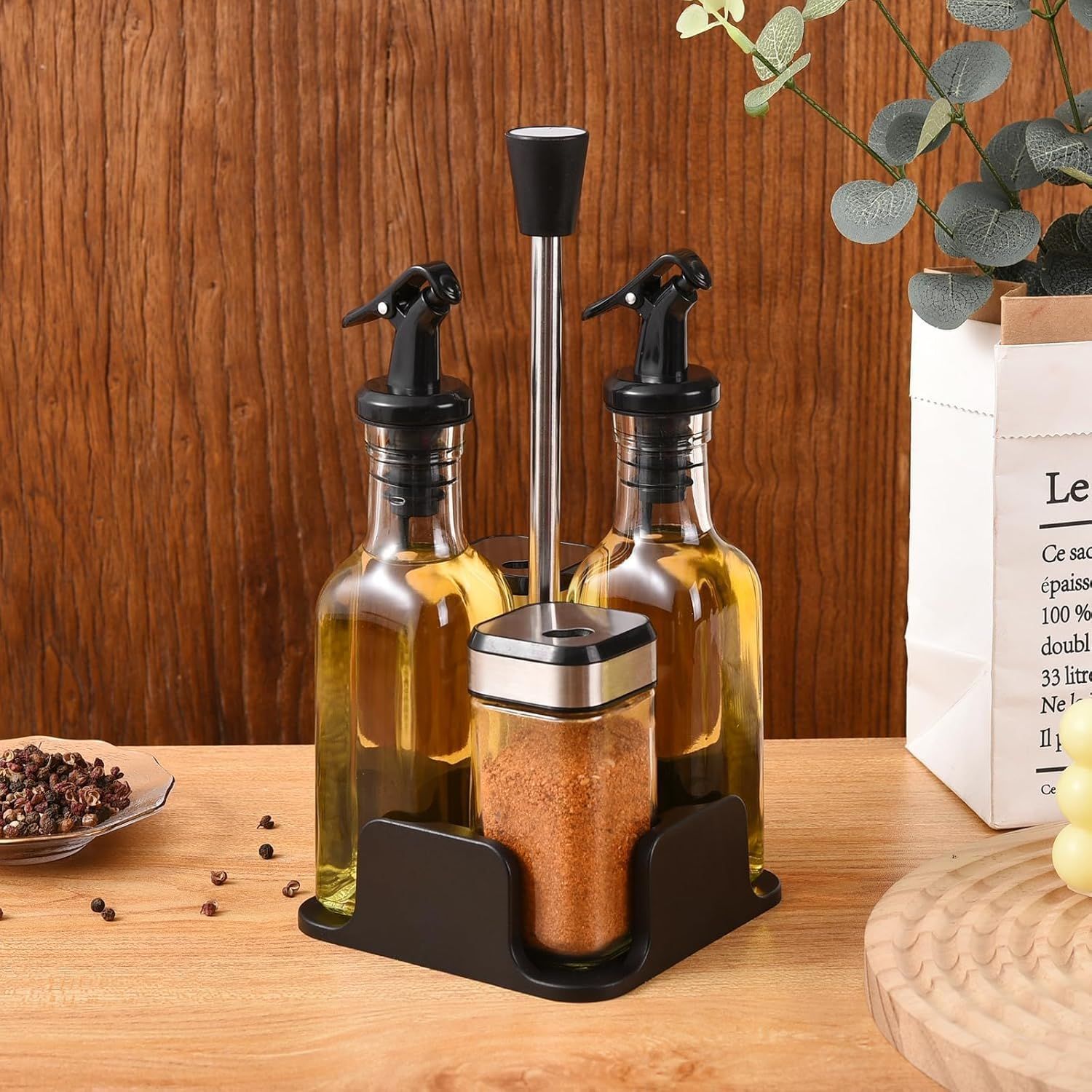 Sealed moisture-proof seasoning tank household rotatable seasoning bottle large capacity portable glass seasoning bottle seasoning bottle wholesale