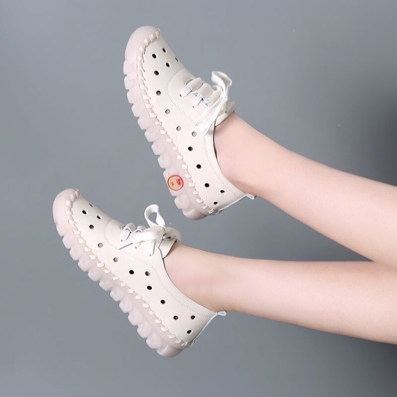 Sandals, Flat Non-Slip Clogs, Soft Rubber Sole, Anti-Odor, Closed-Toe, Summer Shoes for Women