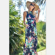 厂销2022欧美流行外贸春夏新款热卖碎花工字背长裙亲子装女装