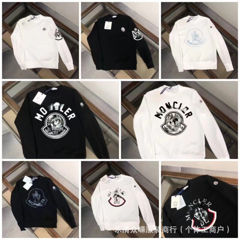 Autumn and Winter New Trendy Moncler-Style Printed Round-Neck Sports Loose Casual Base Layer Unisex Long-Sleeve Couple's Versatile Sweatshirt Autumn and Winter New Trendy Moncler-Style Printed Round-Neck Sports Loose Casual Base Layer Unisex Long-Sleeve Couple's Versatile Sweatshirt