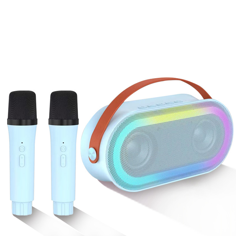 アマゾンで人気のBluetoothカラフルスピーカー、ワイヤレスマイク、ポータブル屋外歌唱一体型機器、卸売|undefined