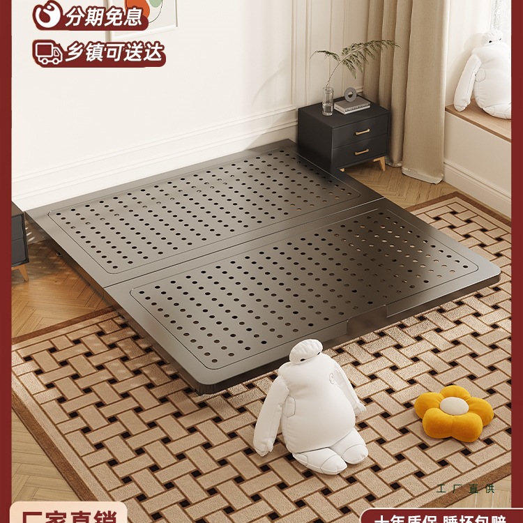 Suspended Bed Wrought Iron Bed Simple Double Bed Small Apartment Home Use Iron Frame Without Headboard Thickened Carbon Steel Frame Bed