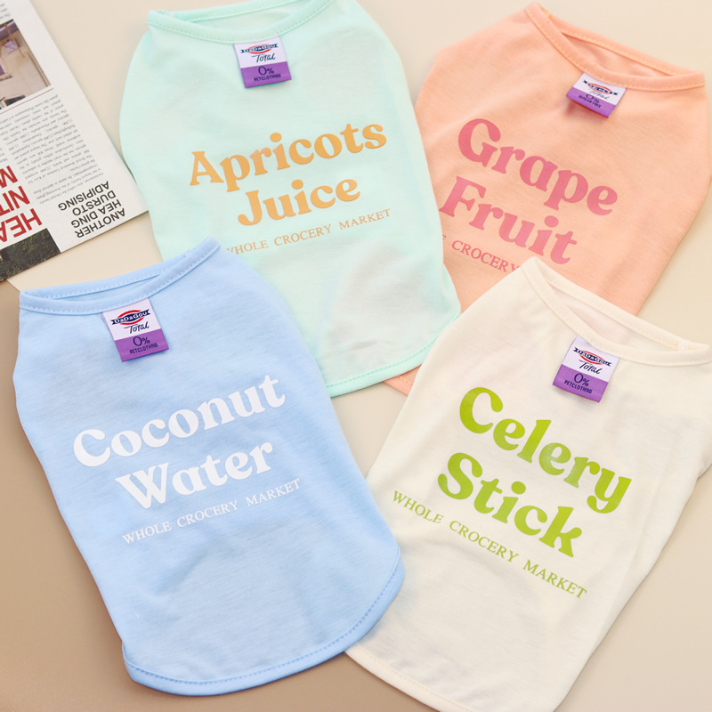 Pet clothing, thin vests for dogs and cats, spring and summer new pet clothes, 22 four-color cool vests
