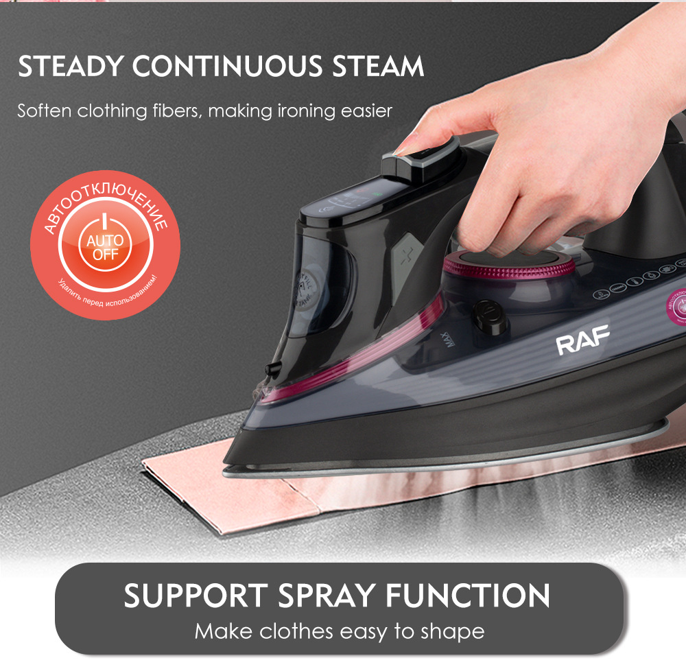 RAF EU Standard Iron Household Handheld Fully Automatic Visual Temperature Steam Ironing Machine_voghion.com