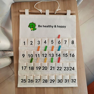 幼儿园喝水记录袋喝水袋记录喝水次数展示收纳袋帆布可水洗记录袋