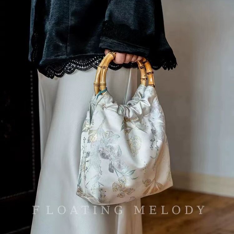 ニッチな西洋スタイルのゴールデンバタフライフラワーポータブル竹バッグ新中国風のFtlodyフローティングムーンオリジナルチャイナドレスバッグ|undefined