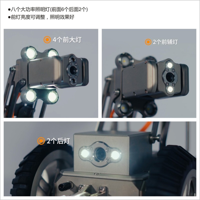Senpan boru hattı robotu endüstriyel endoskop kamerası, iç video incelemesi için belediye dedektörü geniş açılı.