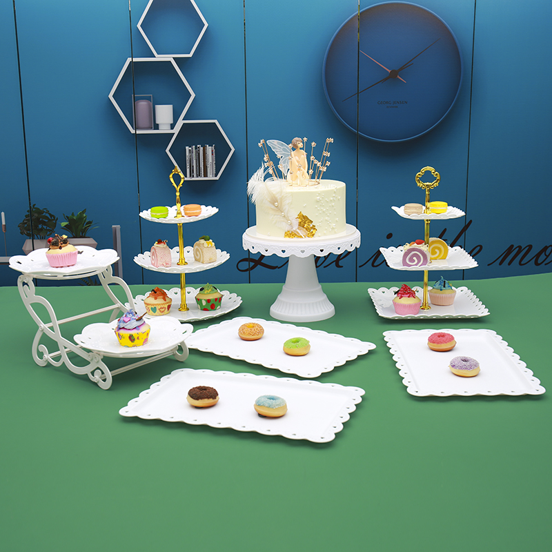 Fiesta de cumpleaños de postres estante de exhibición mesa de comida fría mesa de té bandeja de pasteles de bocadillos estante de postres de boda decoración