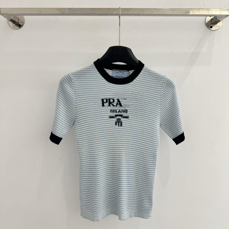 Nanyou P Brand 26 Spring/Summer New Korean-Style Letter Logo Round-Neck Knit Short-Sleeve Casual Versatile Women's Top