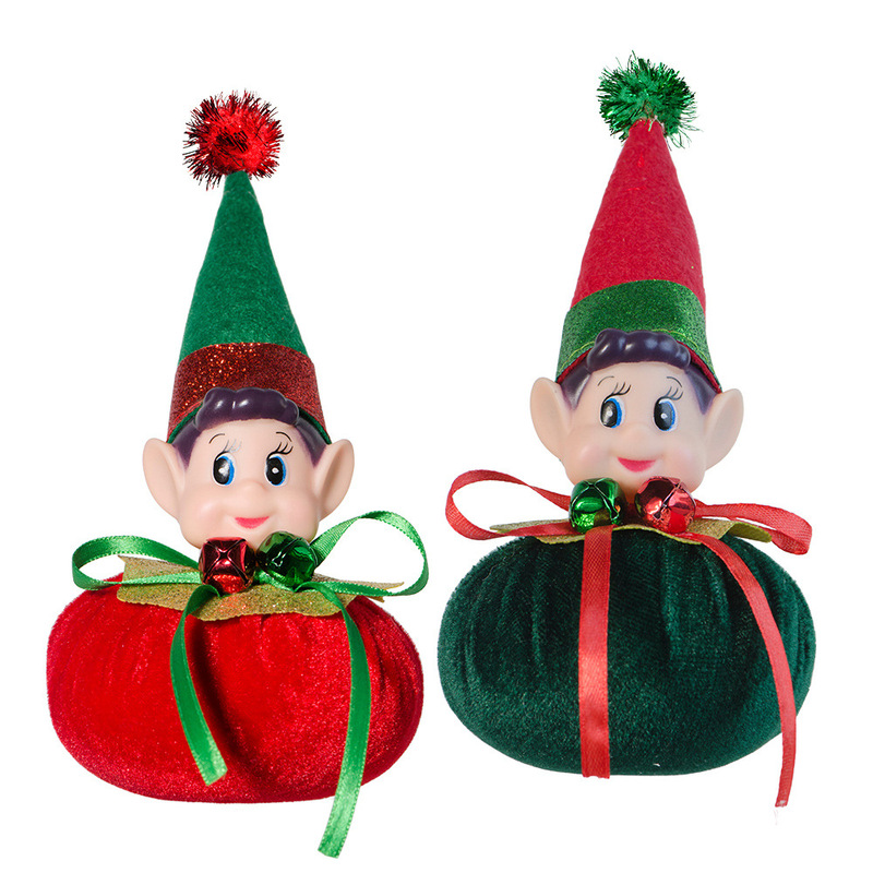 クリスマス装飾用品クリスマスエルフオーナメントウィンドウホームデコレーション赤と緑のクリスマス本棚エルフ人形|undefined