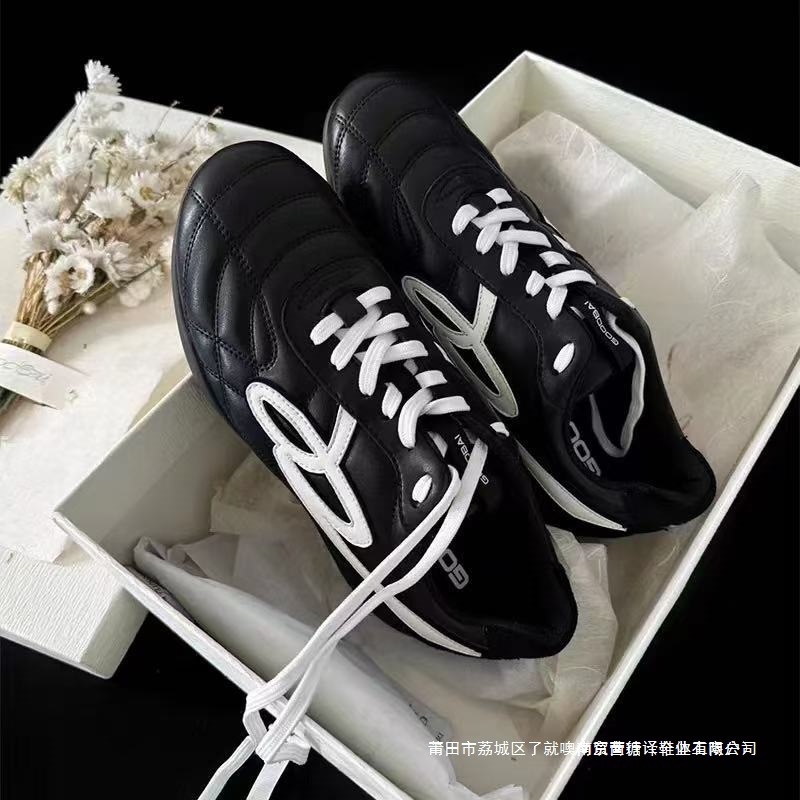 稿版本~goodbai流浪鞋女2025新款黑色芭蕾德训鞋复古运动休闲跑鞋