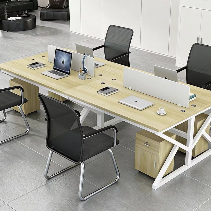 Office Desk, Boss Desk, Single-Person Modern Minimalist Staff Workstation, Office Table and Chair, Desktop, Light Luxury Drawer Computer Desk