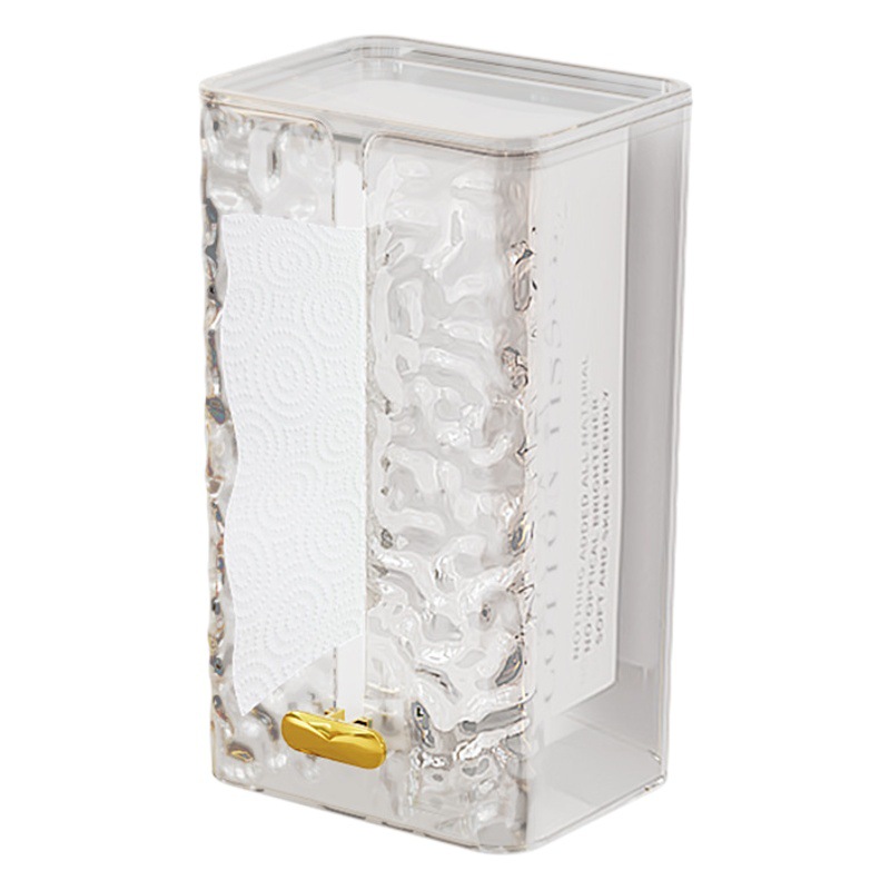 Caja de pañuelos de patrón glaciar caja de pañuelos montada en la pared caja de servilleta de cocina doméstica caja de almacenamiento de toalla de cara de estilo de lujo ligero