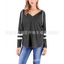 现货秋冬新款亚马逊爆品欧美女装wish外贸跨境宽松长袖连帽卫衣女