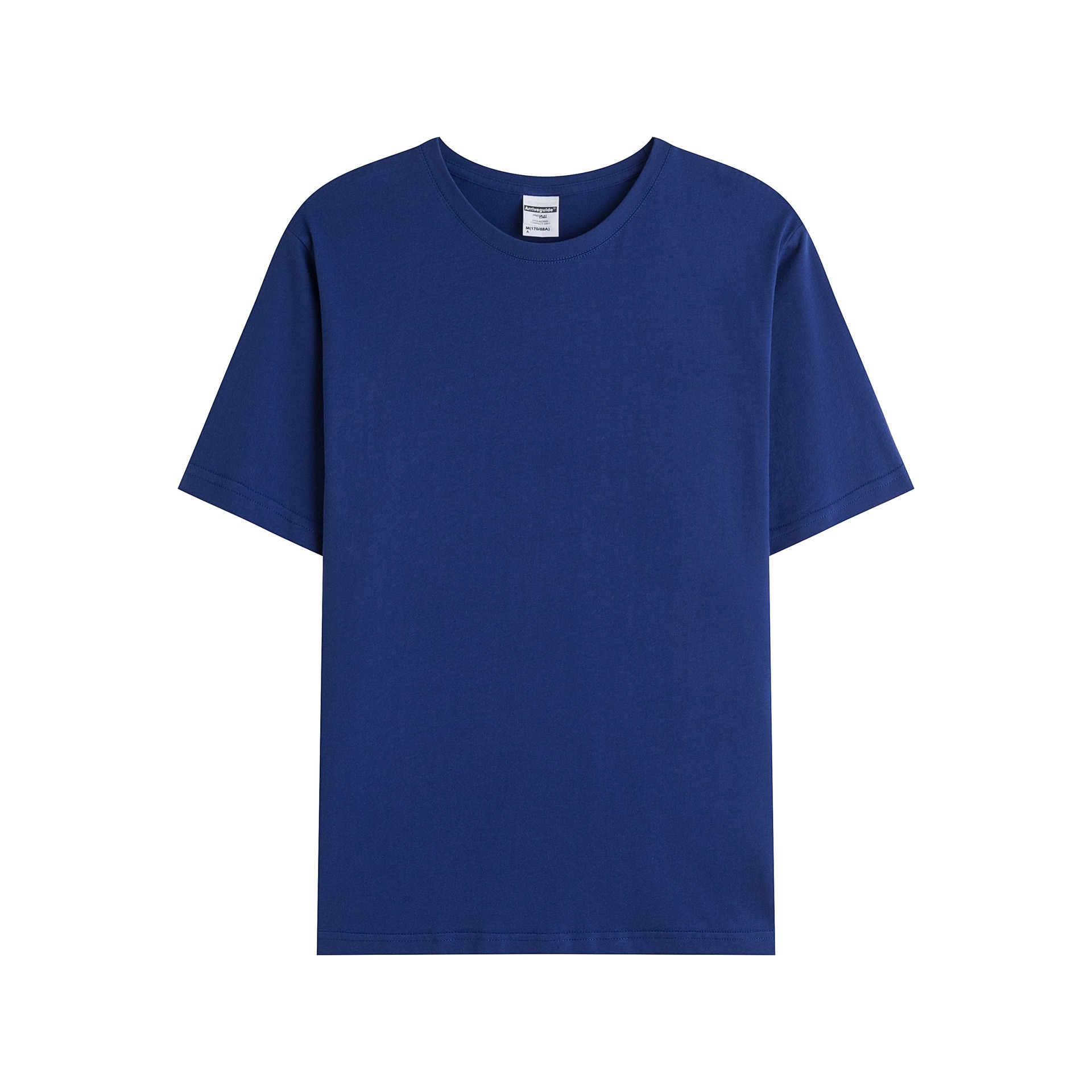 190g algodón de color sólido diario cuello redondo ropa de trabajo suelta colectiva clase uniforme cultural manga corta Camiseta impresión personalizada