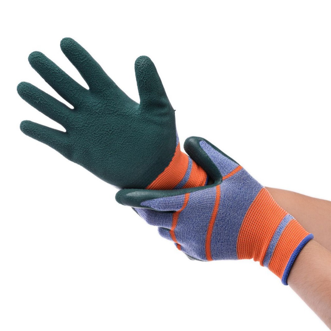 Neumáticos, caucho, guantes de protección laboral, trabajo en el sitio de trabajo, guantes engrosados de espuma de látex resistentes al desgaste, antideslizantes y transpirables