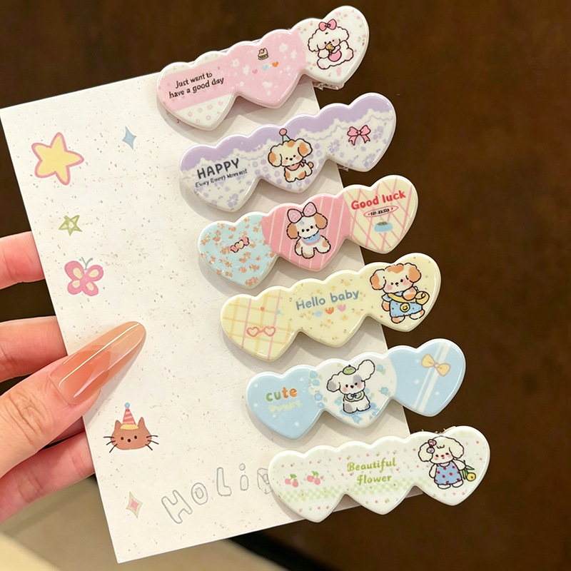 Cute creamy hairgrip, cartoon universal bangs, hair accessory