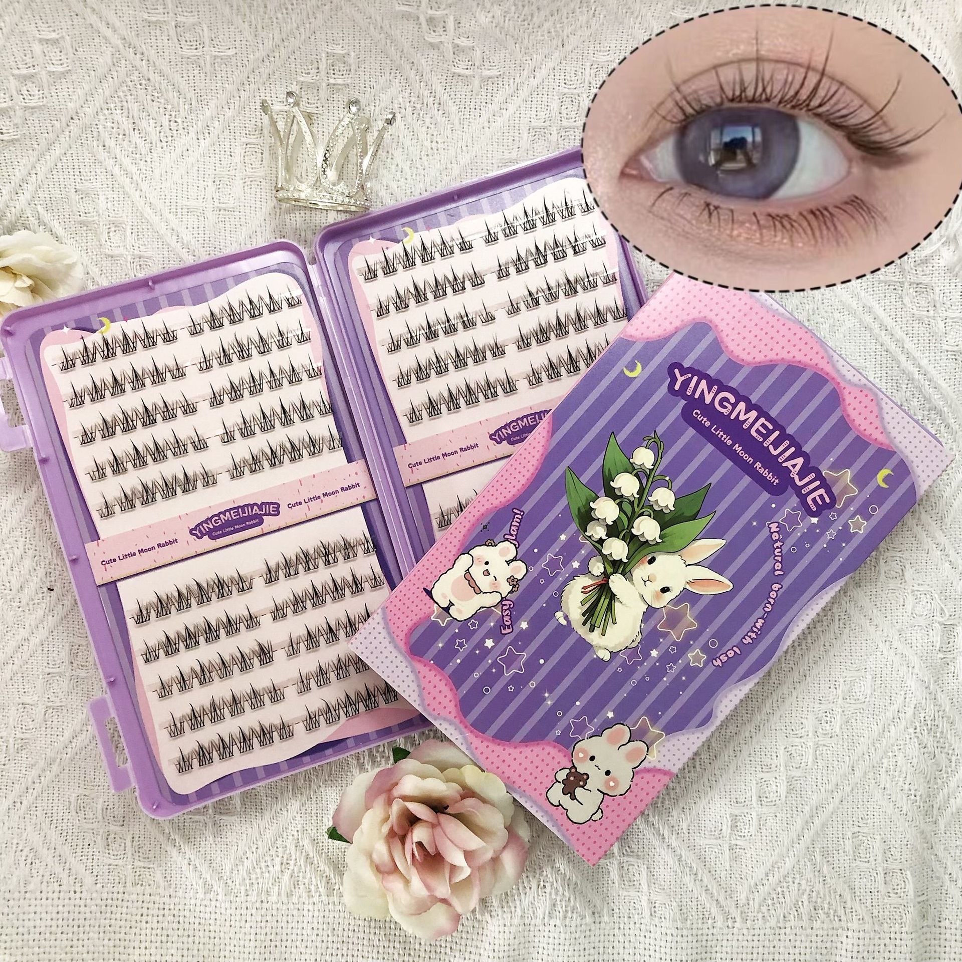 20 filas de paquete de caja de regalo de pestañas falsas transfronterizas, pestañas falsas densas, pestañas falsas sin pegamento.