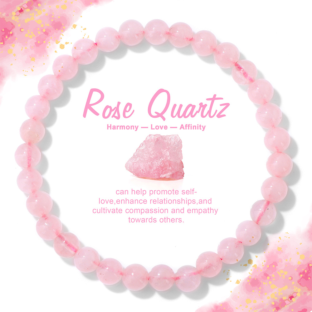 天然石ブレスレット弾力ロープビーズ6mm青松石紫水晶黄水晶帯カードセット手串卸売り