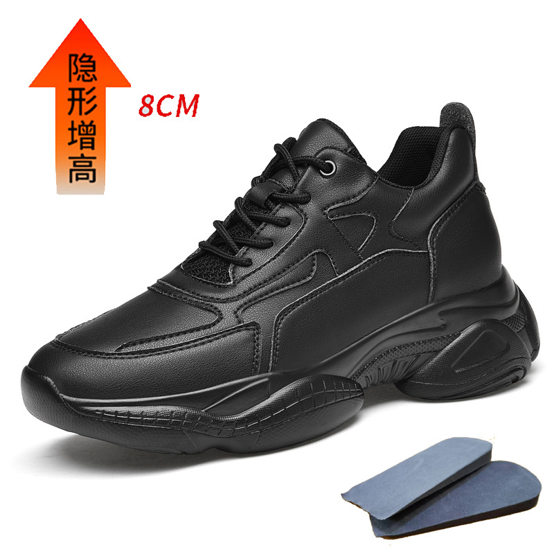 Zapatos de hombre invisible 8CM altura oculta aumento de nuevos zapatos de moda Zapatos blancos de suela gruesa zapatos de tacón alto papá zapatos deportivos casuales zapatos de una sola capa hombres