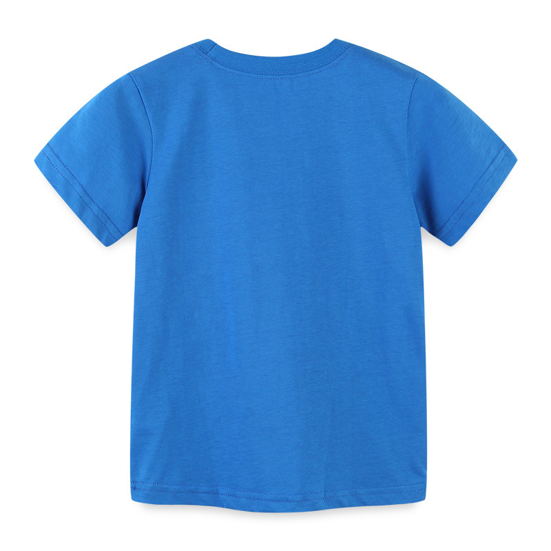 Camiseta de verano para niños Camiseta de algodón de punto para niños Camiseta de cuello redondo estilo europeo y americano para niños Camiseta corta Linda impresa