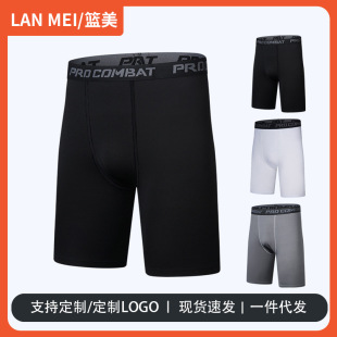 Spot sports and fitness five-point pants men's basketball sweat-absorbent quick-drying clothes high-elastic tight running training base shorts