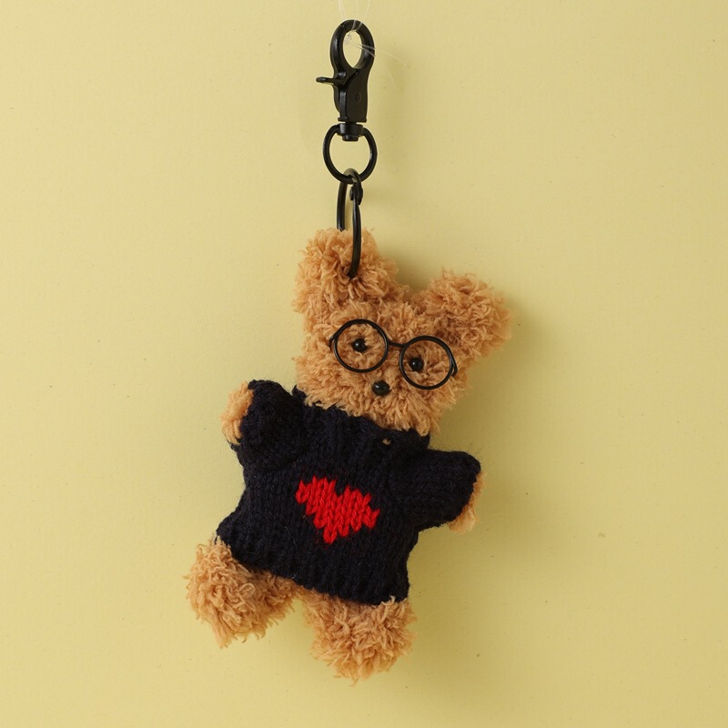 Korea Dongdaemun Hot Twist Bar Sweater Bear Doll DIY Handmade Keychain Material Bag Plush Toy
