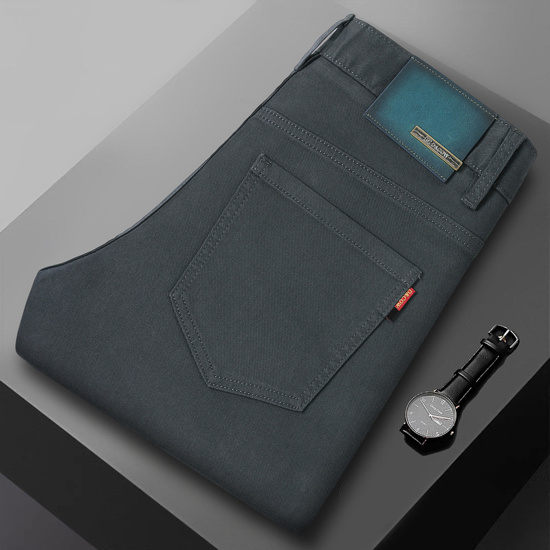 High-End Luxury Autumn and Winter Thick Denim Jeans for Men, Slim Fit Skinny Pants, European Style Cross-Border Trendy Brand Cropped Pants, Casual Pants High-End Luxury Autumn and Winter Thick Denim Jeans for Men, Slim Fit Skinny Pants, European Style Cross-Border Trendy Brand Cropped Pants, Casual Pants
