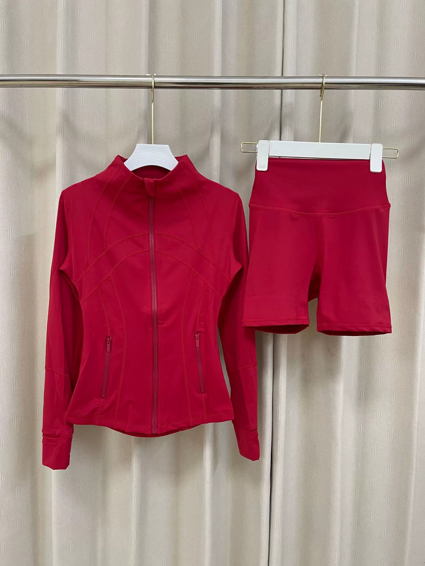 women's yoga jacket and biker shorts set 8