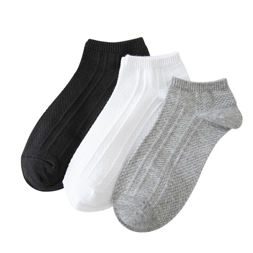  spring and summer new invisible socks solid color striped massage bottom shallow mouth men's boat socks retro cotton Zhuji socks