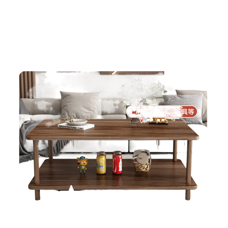 Mesa de té simple cuadrada sala de estar mesa de té casera simple de doble capa ocio nuevo balcón mesa de té alquiler mesa pequeña